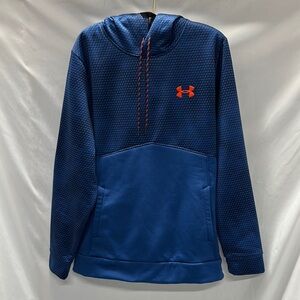 Under Armour Blue Pullover Hoodie with Textured Fleece